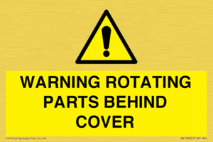 WARNING ROTATING PARTS BEHIND COVER